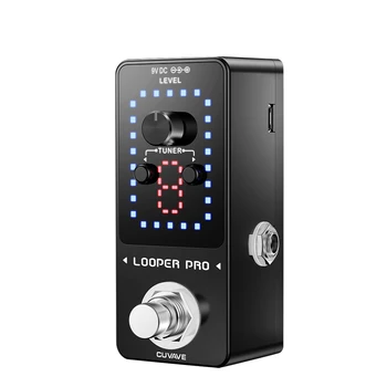 

CUVAVE LOOPER PRO Advanced Guitar Loop Pedal 9 Loops Unlimited Overdubs Built-in Tuner Function LED Display Guitar Accessories