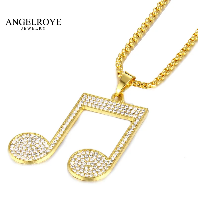 Colar Maxi Gold Color Necklace Hiphop Necklaces &amp Pendants Unisex Women And Men Jewelry Note Kolye Collares Statement | Украшения и