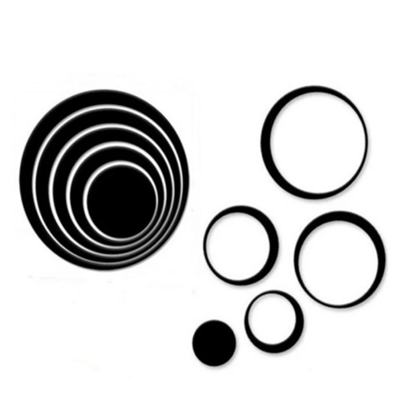 5Pcs DIY  Modern 3D Circles Ring Wall Stickers DIY Indoor Room Wall Home Decor