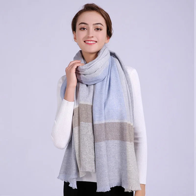

ZDFURS*100% Pure Wool Scarf for Women Luxury Brand Warm Shawls and Wraps for Ladies Pashimina Muffler Foulard Winter Wool Scarfs