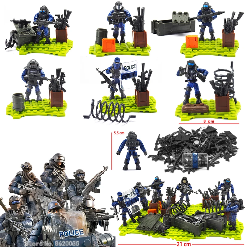 

New Special Police Team Modern Military Simulation Figures Building Blocks Many Weapons Model Boy Gift Toy With Legoinglys