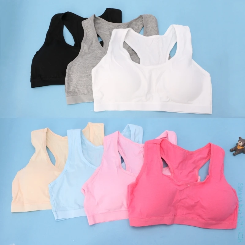 Cotton Young Girls Kids Underwear For Sport Wireless Small Training Puberty Bras