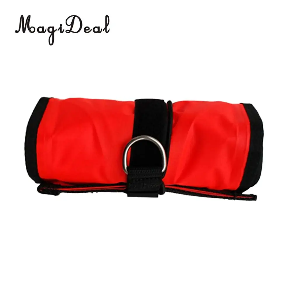 MagiDeal 4ft Reflective Inflatable Safety Sausage (SMB Surface Marker Buoy) Diver Below Signal Tube for Underwater Scuba Diving