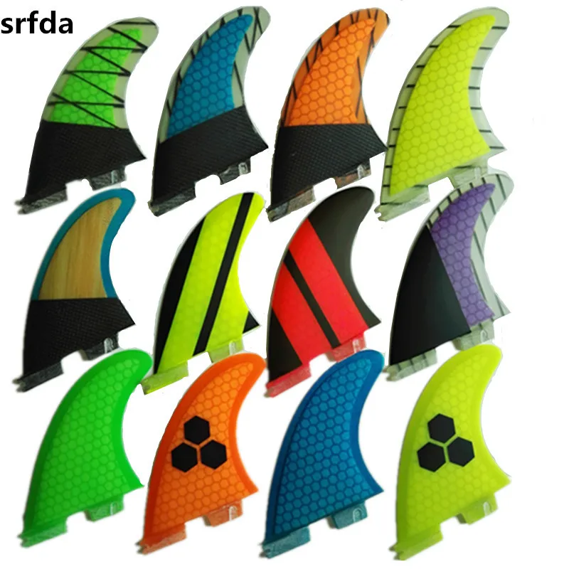 

srfda 7set /lot SURF fins for FCSII box with fiberglass honey comb material for surfing (three-set) size G5/MSUP Surfboard Fins