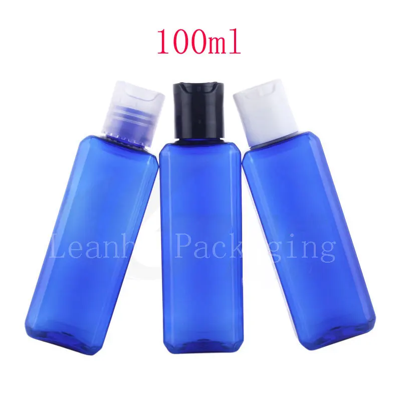 100ml blue square lotion bottles , empty cosmetic shampoo container