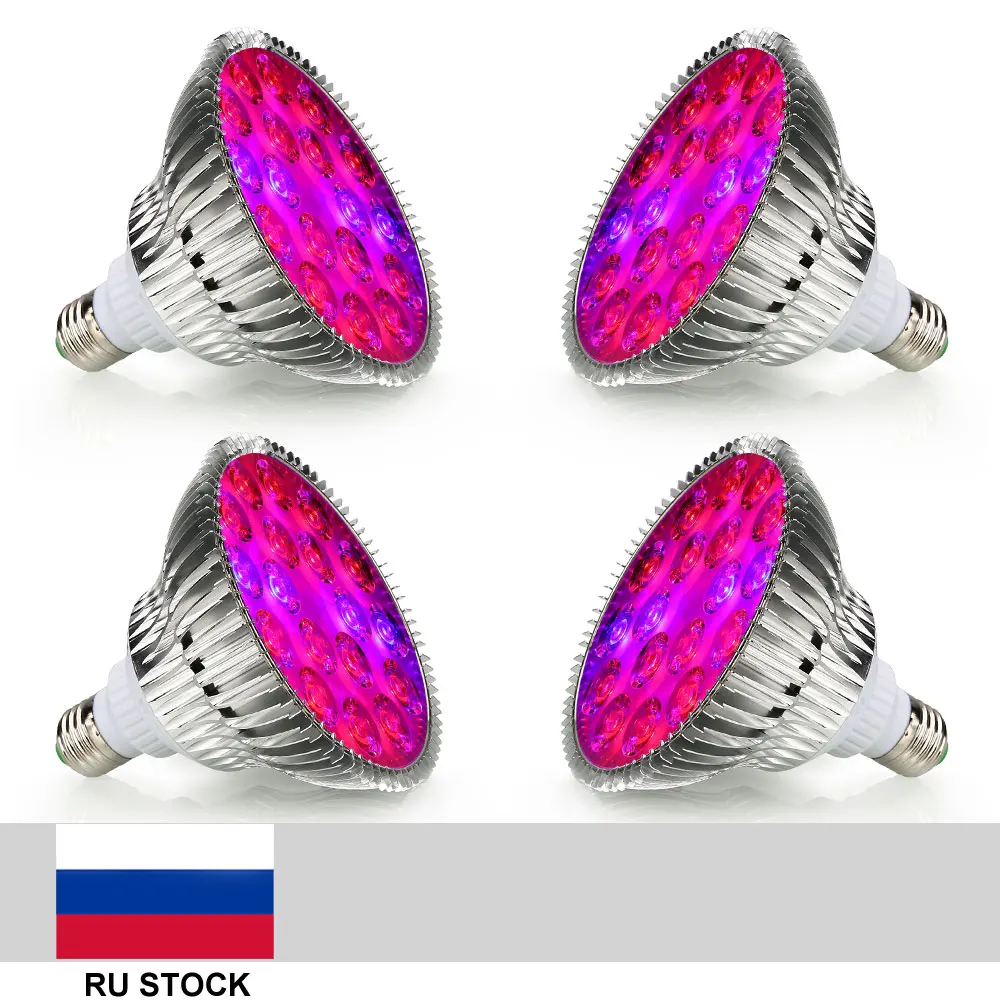 

4pcs/lot 54W Phyto Lamp Red Blue High Power AC85 265V E27 LED Grow Light For Indoor Plants Whole Period Healthy Growth Plant LED