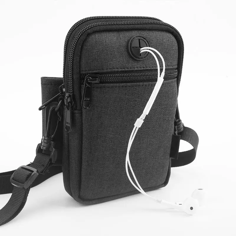 Модная новинка, 3 цвета, Мужская поясная сумка для мобильного телефона, сумка через плечо для смартфона, до 6,3 дюймов, нейлон, 12x17 см