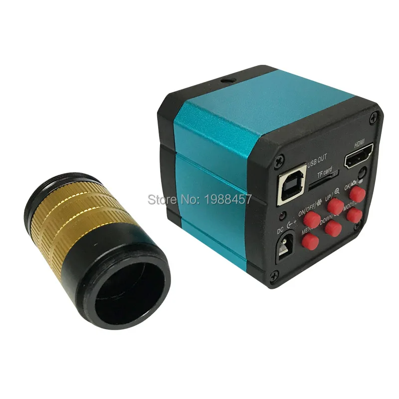 

1080p 14MPHDMI USB industrial video microscope camera + large area visual lens TF card video recorder mobile phone maintenance