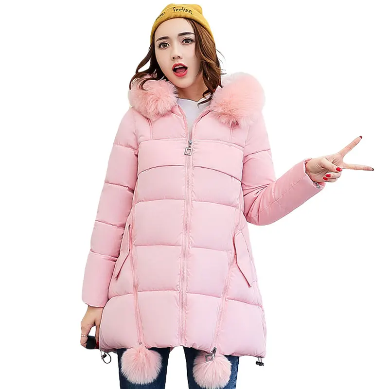 

2019 New Causal Loose Bread Jacket Girls Fur Hooded Coat Cotton Padded Women's Winter Jacket Coat Female Down Parkas Outwear