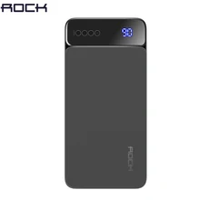 Digital Display LCD Power Bank for Xiaomi Mi, ROCK Portable 10000mah Power Bank Phone External Battery Powerbank 10000 mah