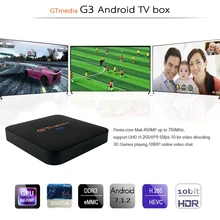 GT медиа G3TV коробка смарт 4K Ультра HD Amlogic S905X медиаплеер телеприставка 2G 16G Android 7.1.2 фильм wifi Google Cast