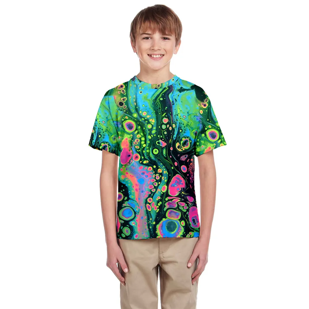 Высококачественная летняя футболка с 3D принтом для девочки преддошкольного возраста, для мальчиков, топы, повседневная одежда, летняя одежда, vetement