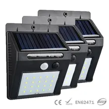 

20 LED Solar Sensor Wall Light Waterproof IPX4 IP65 Eco-friendly Materials Power