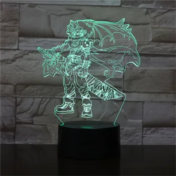 

Final Fantasy Lamparas Cloud Strife Anime Lamp Gift Children 3D Night Light Statues For Decoration Light Led Table Lamp Decor