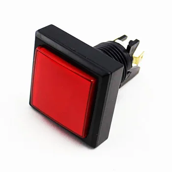 10 шт. 33 мм аркадная видеоигра красный/желтый/синий/зеленый квадратная кнопка переключатель светодиодный с подсветкой микропереключатель кнопка - Цвет: Красный