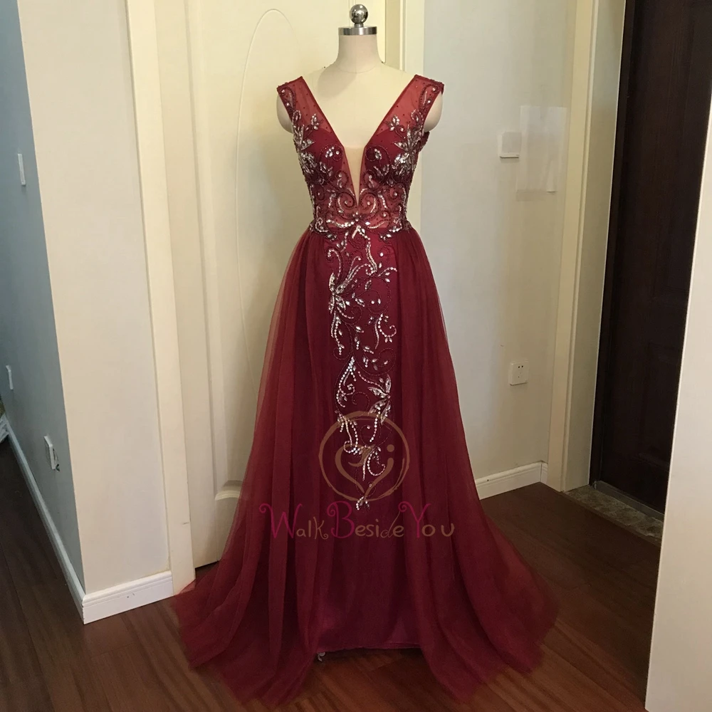 Evening Dresses Long 2018 Wholesale Luxury Sexy Mermaid Gray/Wine Red Train Sleeveless Beading Crystal Evening Gowns Prom Party Evening Dresses Long 2018 Wholesale Luxury Sexy Mermaid Gray/Wine Red Train Sleeveless Beading Crystal Evening Gowns Prom Party