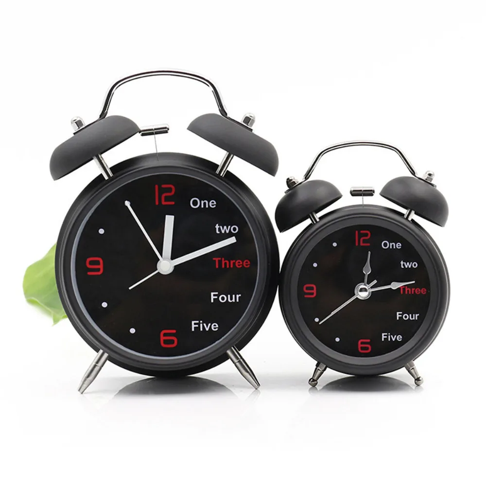 

Retro Style Metal Electronic Alarm Clock Round Double Bell Desk Table Clocks With Backlight For Kids Bell Home Decoration