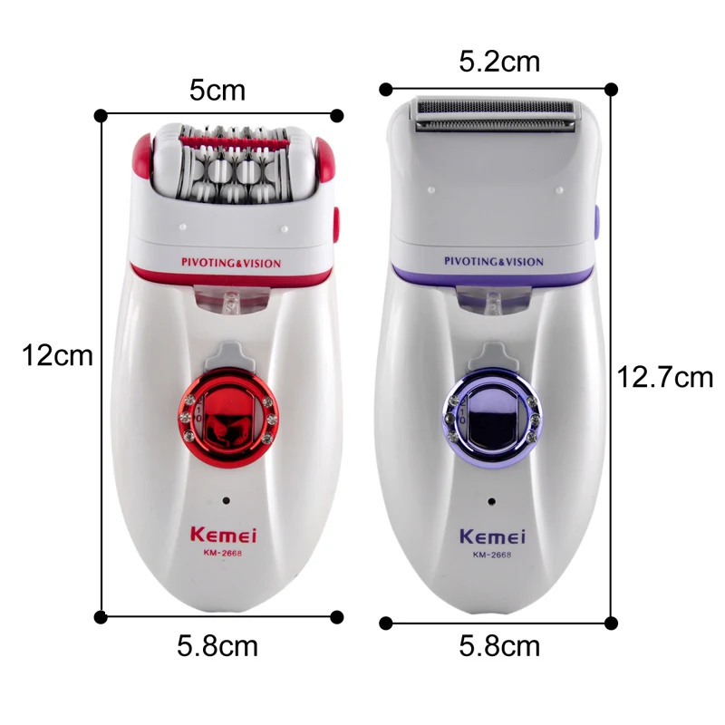 New 2 in 1 Women Shave Wool Device Knife Electric Rechargeable Lady Shaver Epilator Shaving KM 2