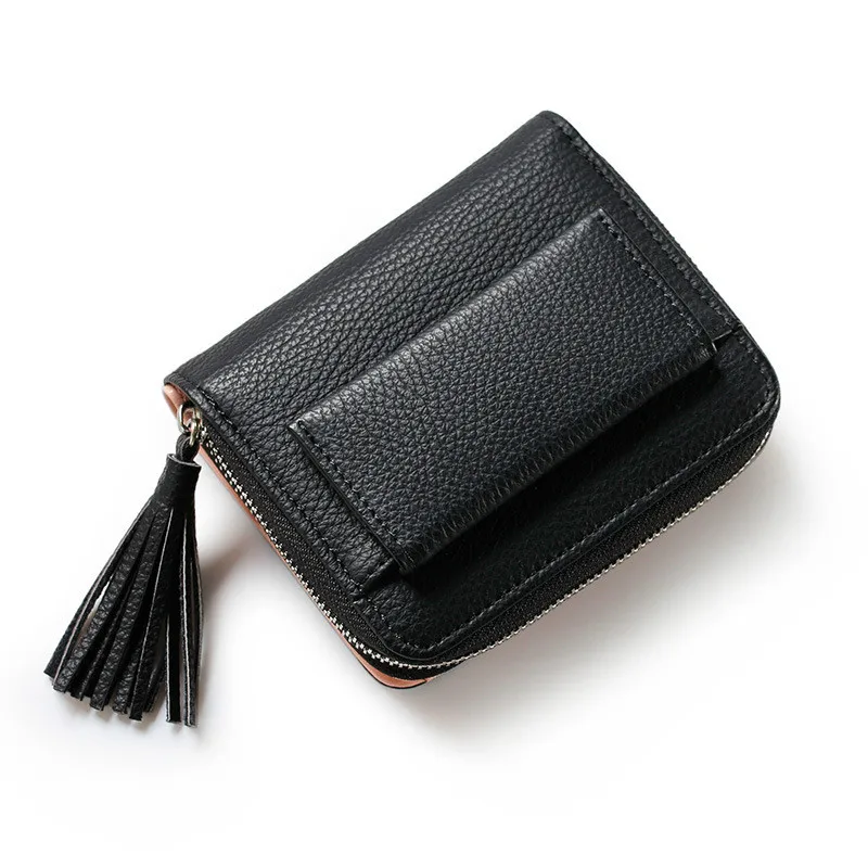 Brand Women Small Wallets Tassel Pendant Short Money PU Leather Lady Zipper Coin Pocket Purses Female Fashion Cardbag | Багаж и сумки
