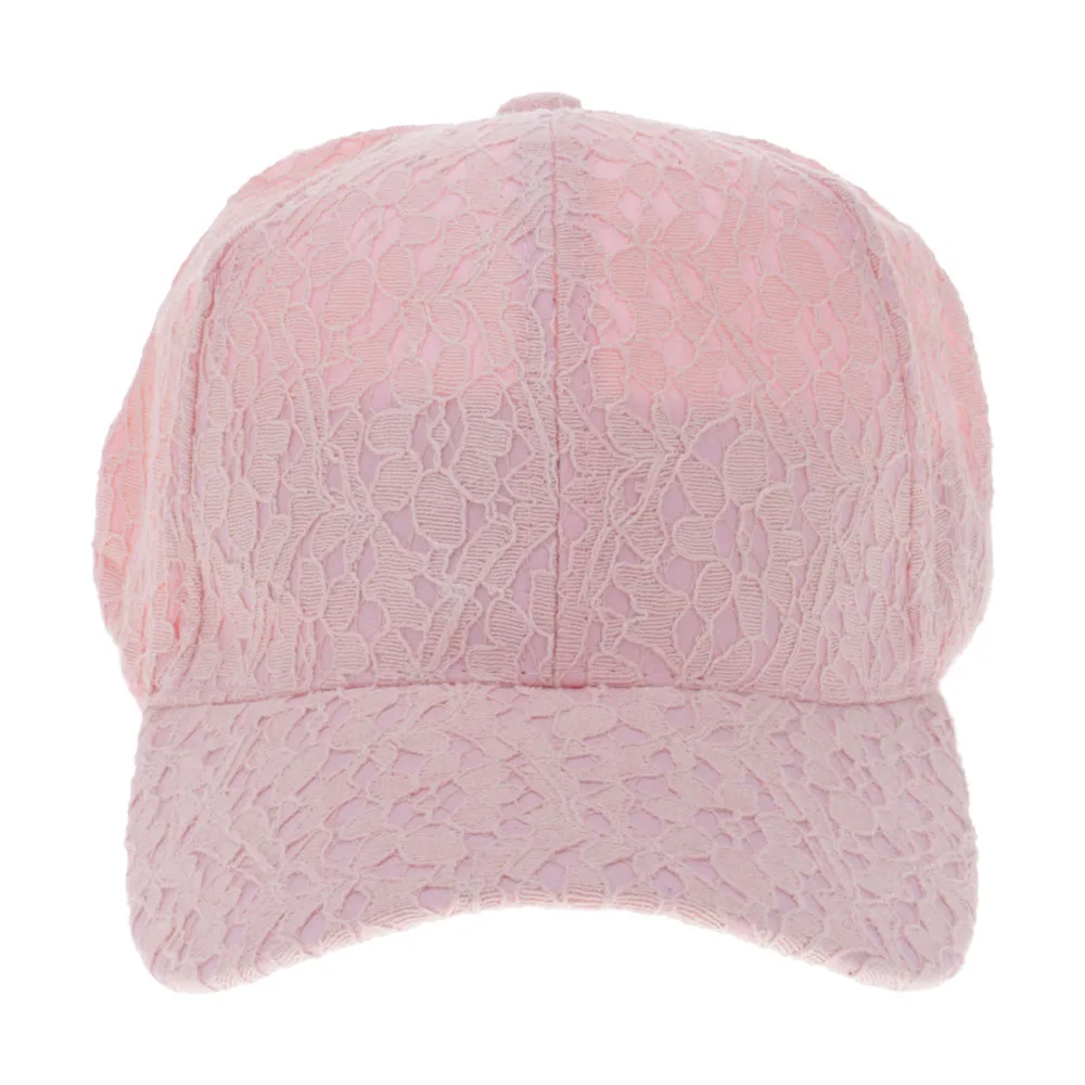 Для женщин Кружева дышащий остроконечные Кепки Strapback регулируемая спортивная шапка Кепки - Цвет: Розовый