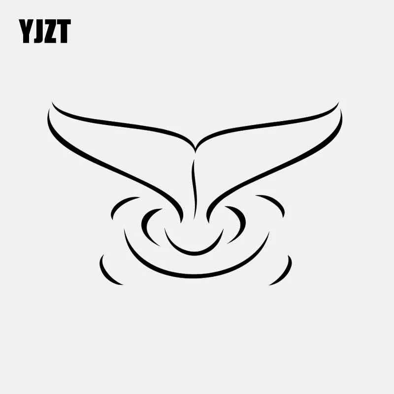 YJZT 16 2 см * 10 1 КИТ плавников хвоста Наклейка на окно автомобиля винила Декор пляж
