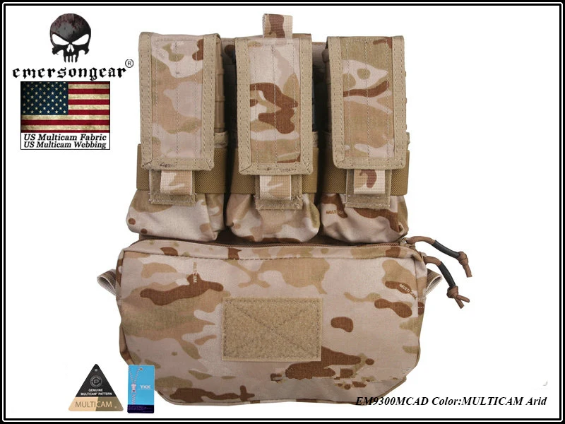 EmersonGear штурмовая задняя панель тактический MOLLE жилет патроны перевозчик сумка набор панель для охоты жилеты - Цвет: MCAD