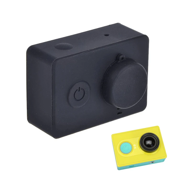 

Silicone Case for Xiaomi Yi Action Camera Protective Case + Lens Cover Cap Soft Bag For Xiaomi Yi Sprot Camera accessories