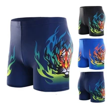Для мужчин Тигр Пламя принты Плавание ming Мужские Шорты для купания берег Плавание шорты трусы Плавание носить брюки Плавание костюм Юбка-брюки для девочек, многослойная юбка-пачка большой Размеры