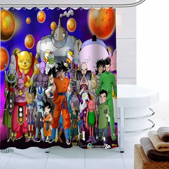 

Dragon Ball New Arrival Custom Polyester Fabric Printing Shower Curtain Bathroom Waterproof With Hook Bath Curtain Gift