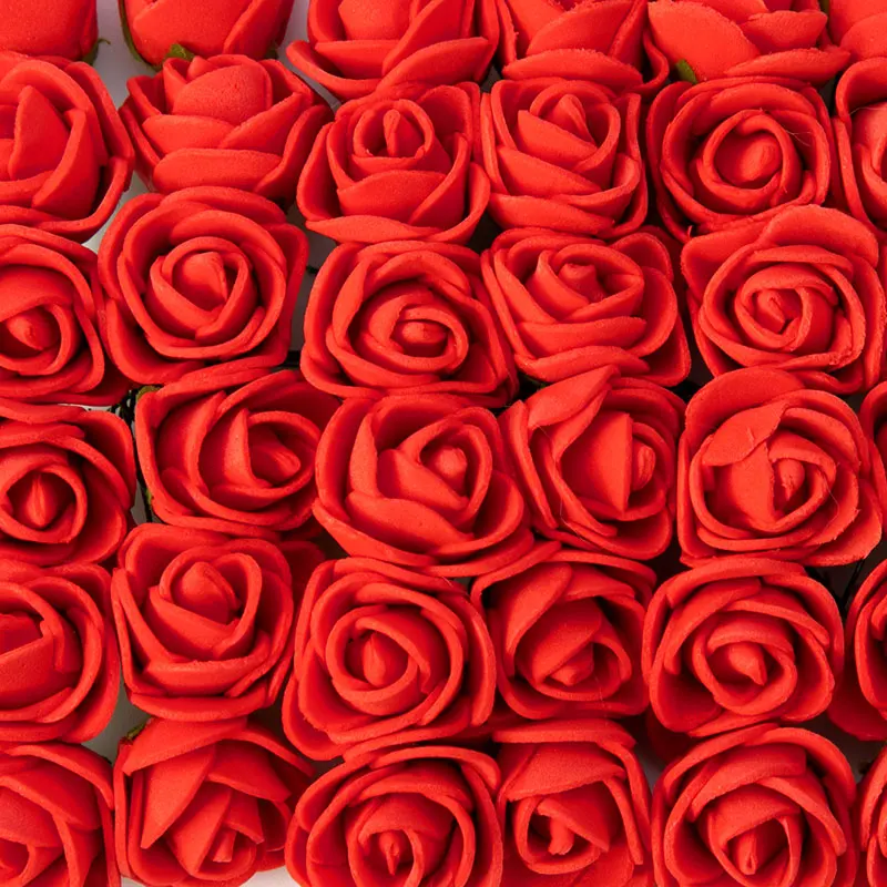 144 шт 2 см мини-поролоновая роза искусственный цветок букет разноцветная Роза Свадебные цветы украшения Скрапбукинг искусственный цветок Роза - Цвет: red