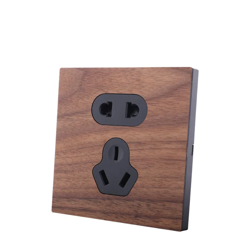 

Retro Wood 5 Holes Wall Socket 86 style 10A 110V- 250V