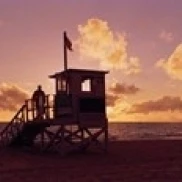 Lifeguard hut on the beach 22nd St Lifeguard Station Redondo Beach Los Angeles County California USA (18 x 6)