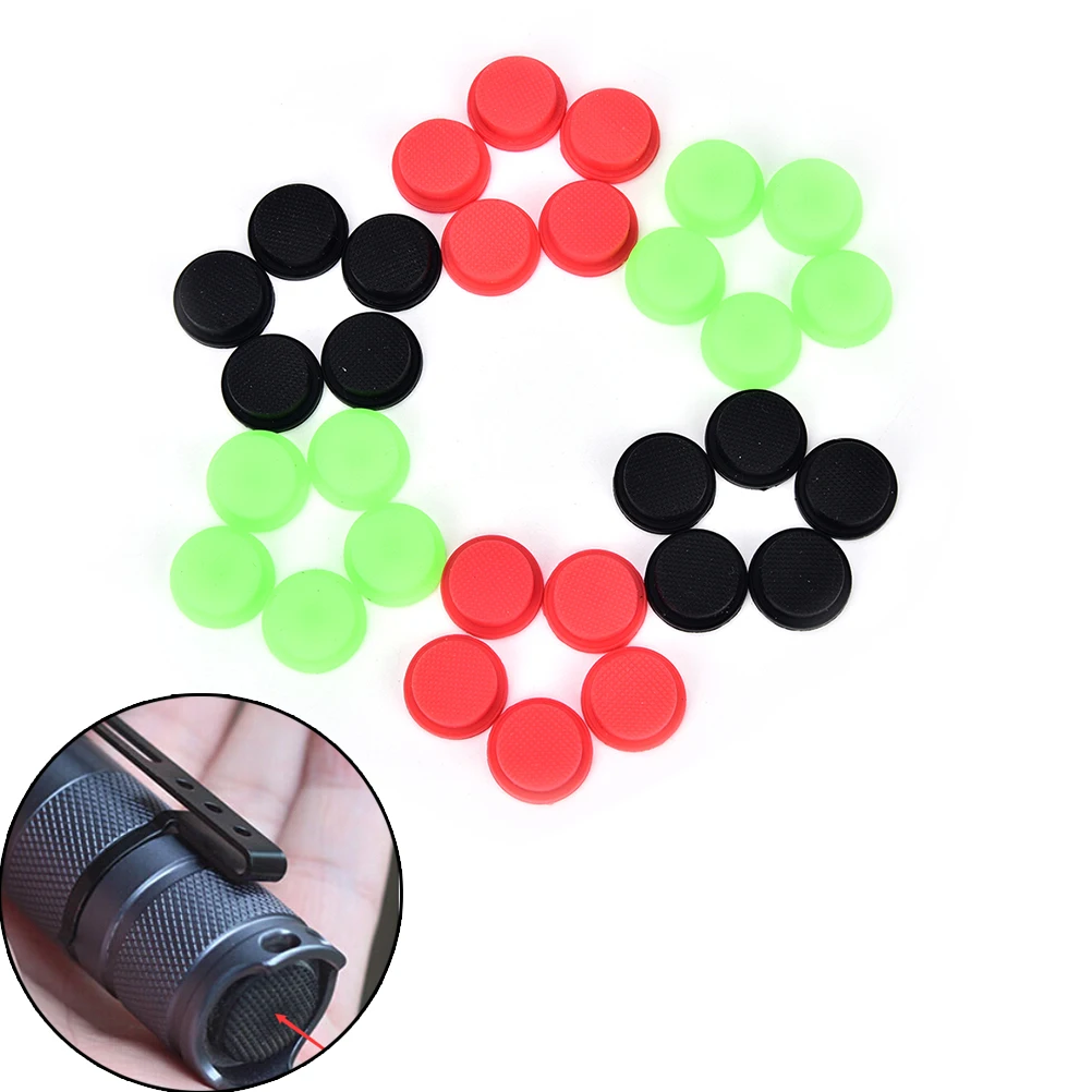 10Pcs DIY Parts Random Color Silicone Tailcaps for Flashlights Flashlight Torch Tailcap Switch Cap LED Flashlight