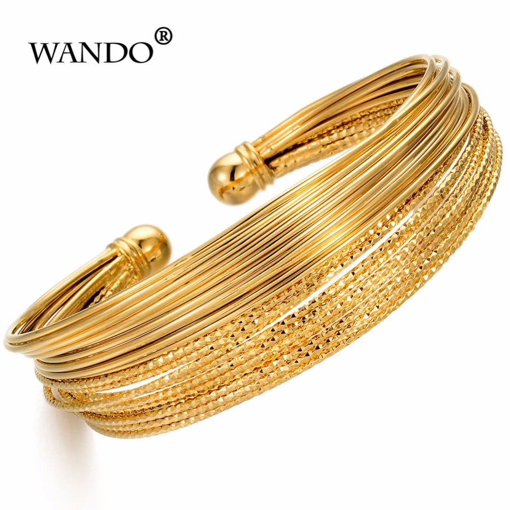 Новое поступление браслеты WANDO эфиопские золотого цвета открытые африканские