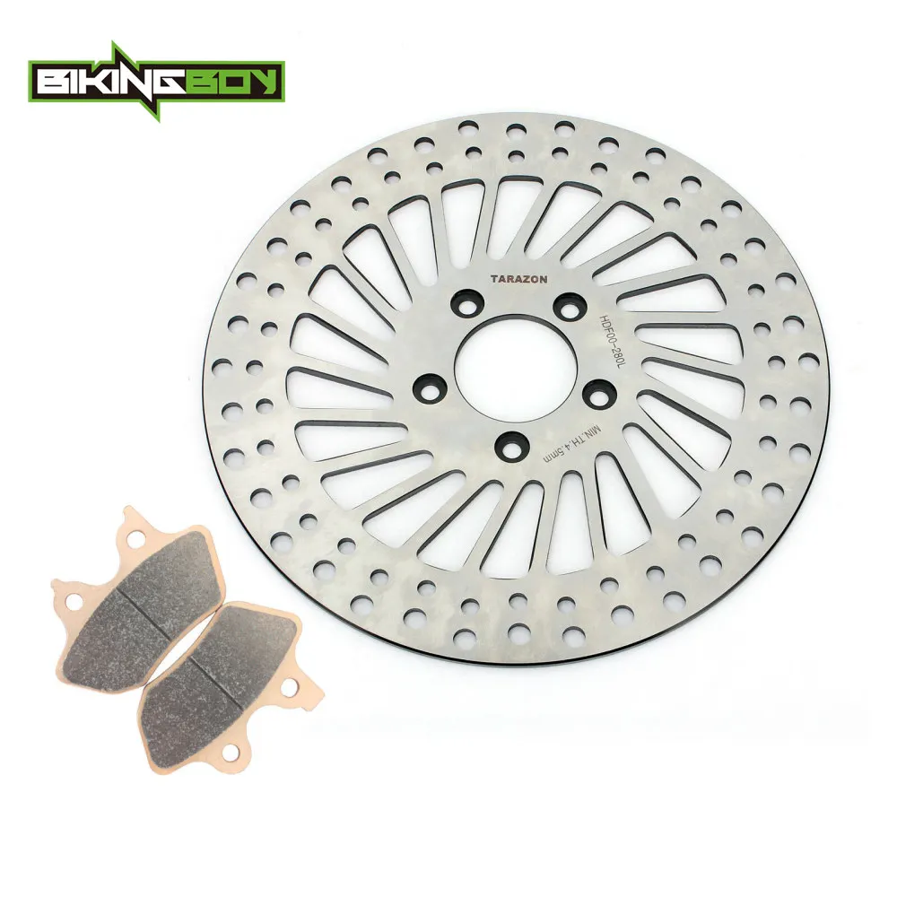 

BIKINGBOY Front Brake Disc Disk Rotor Pads for Harley XL 883 1200 C Custom XLH FLST Heritage FLSTF/ I Fat Boy FLSTN/ I Deluxe 07