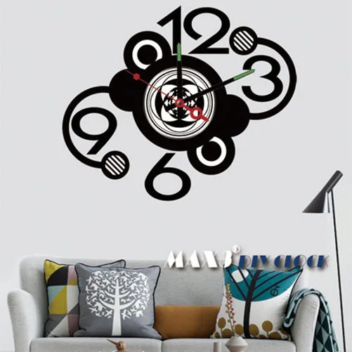 1x Wholesale Large DIY Frameless Wall Stickers Clock Creative Fashion