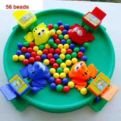 Голодные лягушки 3D битва настольные игры, лягушки едят шары игровой набор настольная игра 2-4 игрока для семьи детей шарики в комплекте - Цвет: 56 beads