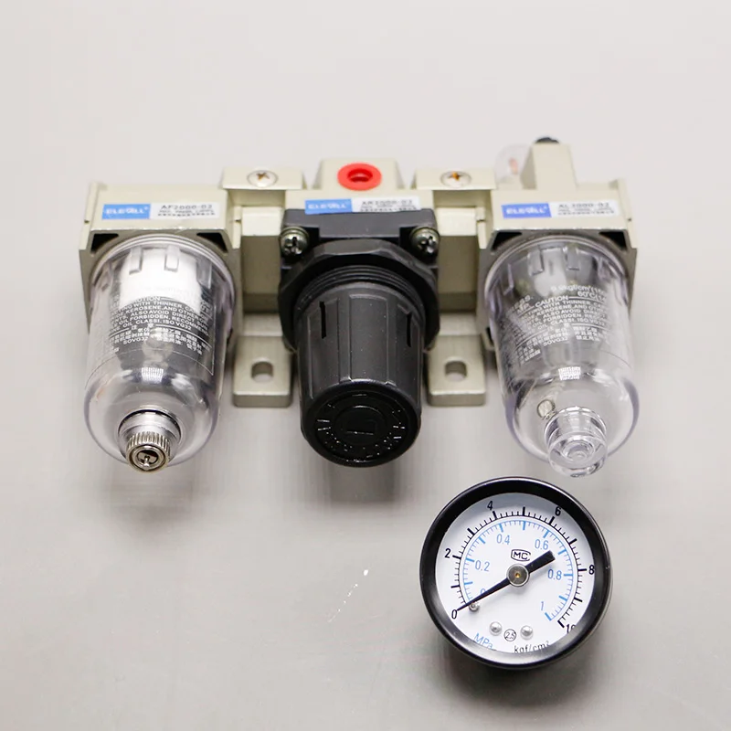 

AC2000-02 1/4" 1/8" inch Pneumatic FRL Air Filter Regulator Source Treatment Unit Oil-Water Separator Lubricator Filtrator