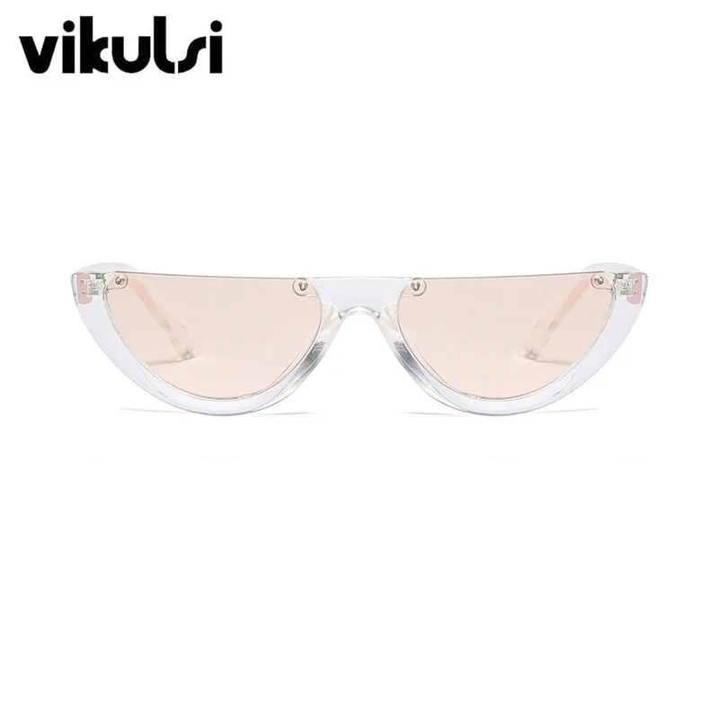 Крутые трендовые женские солнцезащитные очки кошачий глаз без оправы,, Модные прозрачные брендовые дизайнерские солнцезащитные очки для женщин Oculos de sol - Цвет линз: D150 Champagne