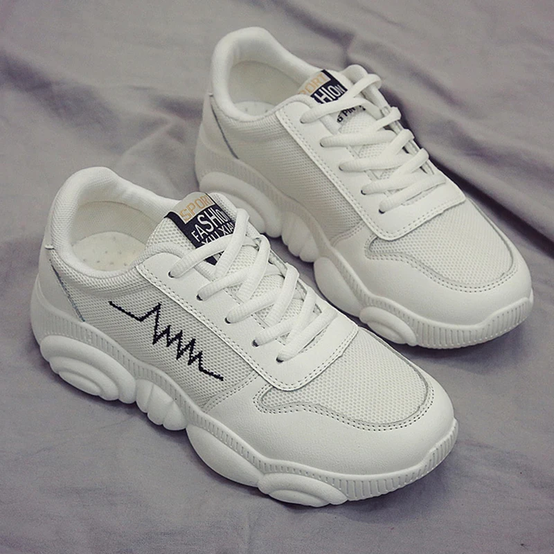 

Spring Fashion Women Casual Shoes Women Flats Shoes Sneakers Women 2019 Female Comfort Black White Platform Shoes tenis feminino