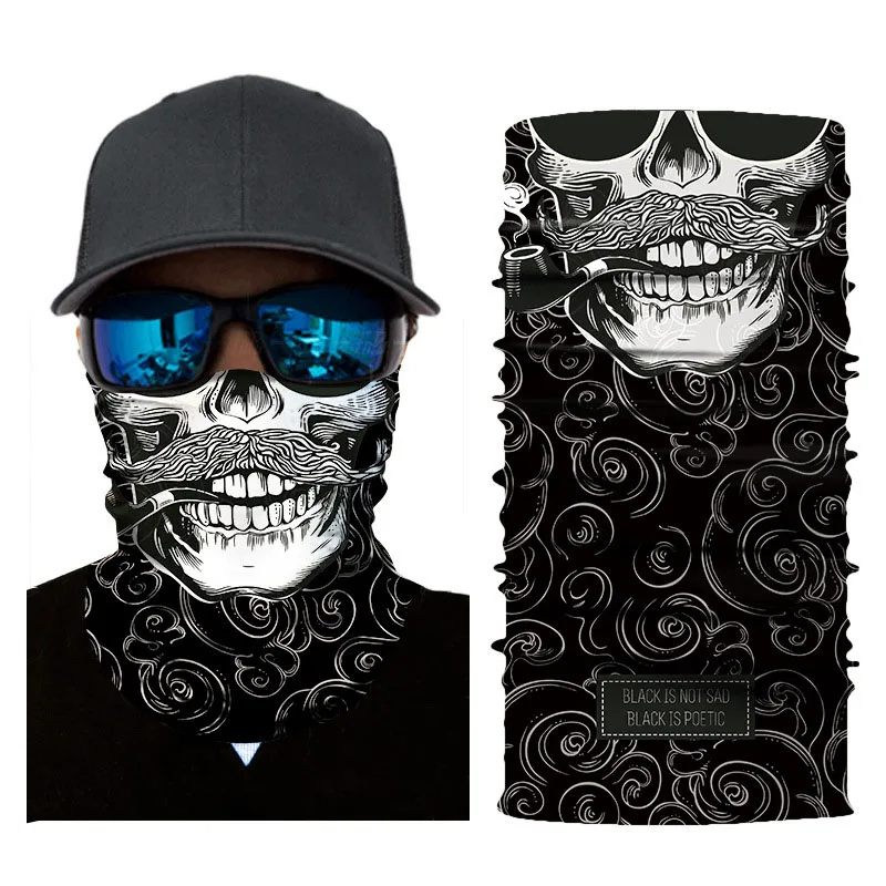 3D бесшовная Балаклава волшебный шарф для шеи маска для лица Призрак Череп Скелет голова бандана щит головной убор Бандана для мужчин велосипед