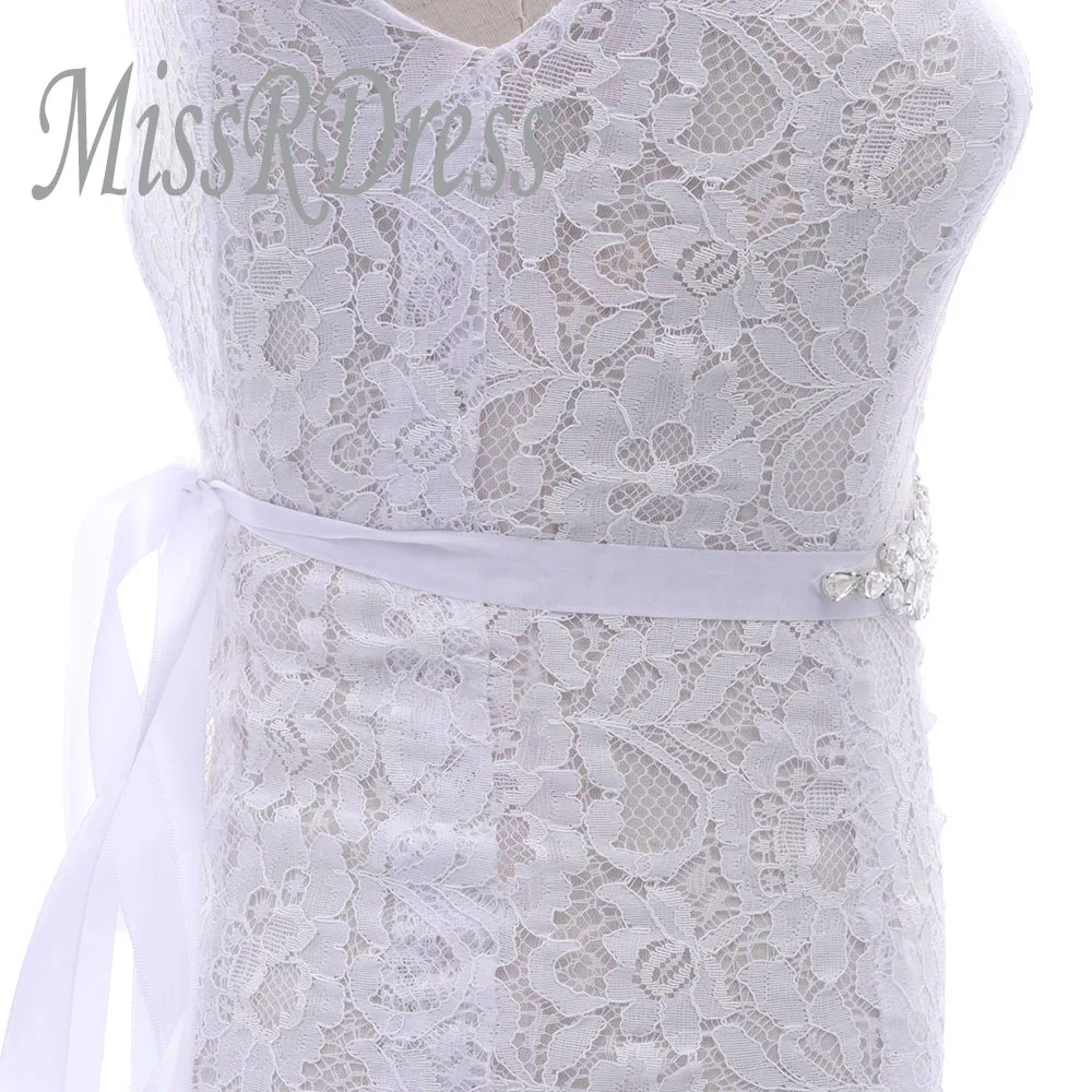 MissRDress Wedding Belt Silver Rhinestones Gown Clear Crystal Bridal Sash Pearls Bridal Flower Belt For Wedding Dress Belt JK892