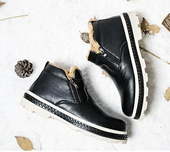 Мужские ботинки дизайнерская зимняя обувь мужские теплые короткие плюшевые повседневные ботинки на меху мужские 2019 Новые Теплые зимние