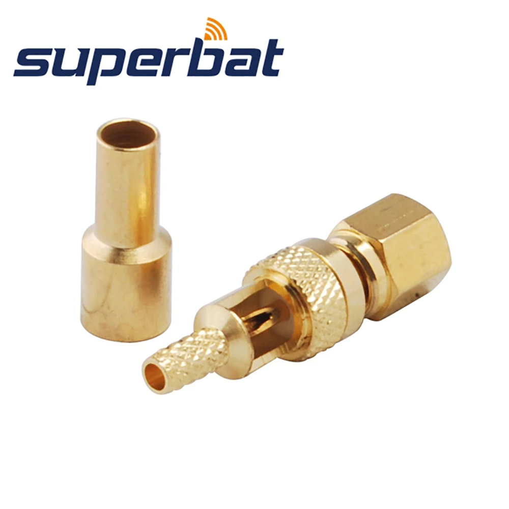 Superbat 10 шт. SMC обжимной разъем для coaxia кабель RG174, RG178, RG316, LMR100