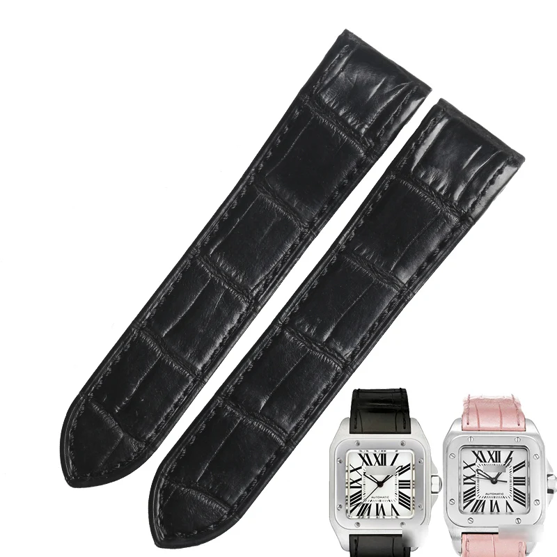 

WENTULA watchband for CARTIER SANTOS 100 alligator skin /crocodile grain watch band W20073X8 W20106X8 W20126X8 W20107X7