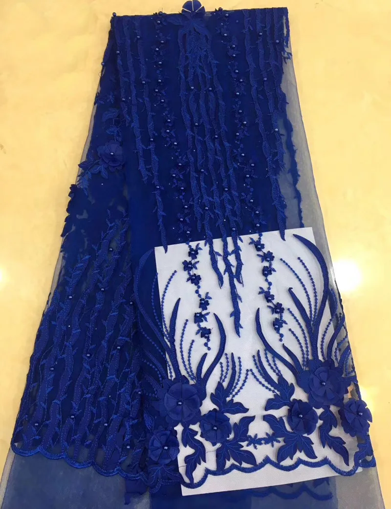 

(5yards/pc) delicate African tulle lace fabric 3d flowers French net lace fabric with lots of beads for party dress FLZ932