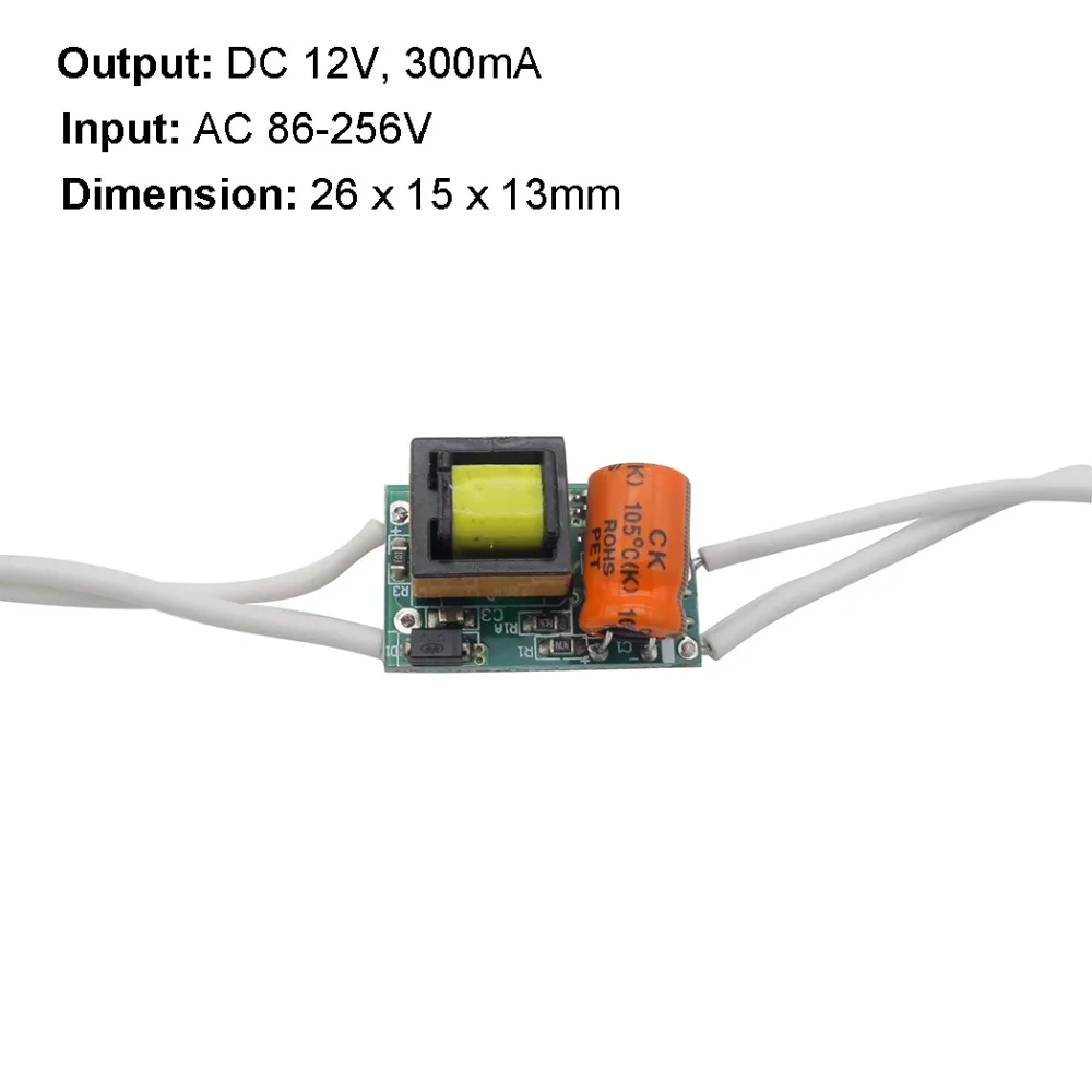 DC 12V Светодиодный драйвер 300mA 450mA 600mA 1A 2A источник питания для светодиодных лент прожектор переменного тока 110V 220V трансформатор