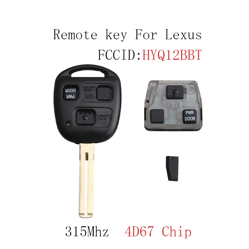 

3BT Replacement Remote Car key For Lexus RX330 2004 2005 2006 Lexus RX350 2007 2008 2009 HYQ12BBT Original Key+4D67 Chip