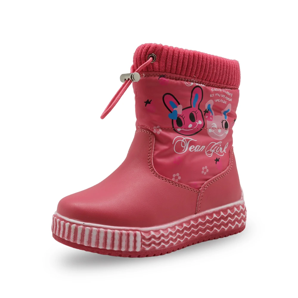 

Baby Girls Boots Winter Waterproof Snow Boots Children's Warm Mid-Calf Plush Zipper Boot for Girls Kids Anti-slip Hiking Shoes
