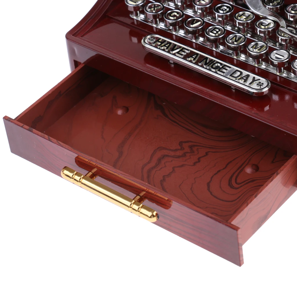 New Arrivals Retro Creative Typewriter Wind Up Music Box Clockwork Toy Desktop Supplies for Children Kids Toys Birthday Gift